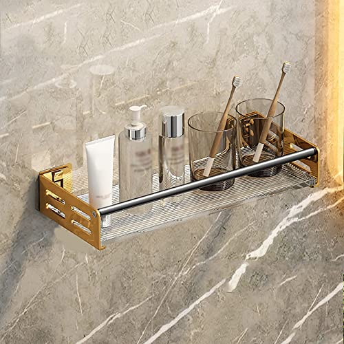 ZGHQHCDRH Wandmontierter Duschkorb aus Kupfer, stilvoller Handtuch-Aufbewahrungskorb for das Badezimmer(Black D,1 Layer 40Cm) von ZGHQHCDRH