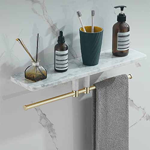 ZGHQHCDRH Wandmontierter Kupfer-Organizer for Shampoo, Gel, Handtücher, Kosmetika, Gewürzflaschen(White 40cm with Rod) von ZGHQHCDRH