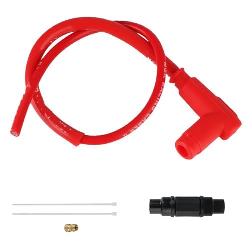 ZGHQHCDRH Zündkerzen Lridium Kabel Zündkerze Motorrad Lgnition Spule Universal Für Dirt Bike Racing Go Kart ATV Roller Moto(90 angle Red) von ZGHQHCDRH