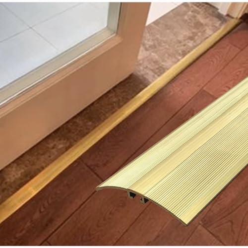 ZGHQHCDRH rutschfeste Messing-Schwellenleiste for Türöffnungen – 5,1 cm breiter Übergang von Teppich zu Fliesen(140cm) von ZGHQHCDRH