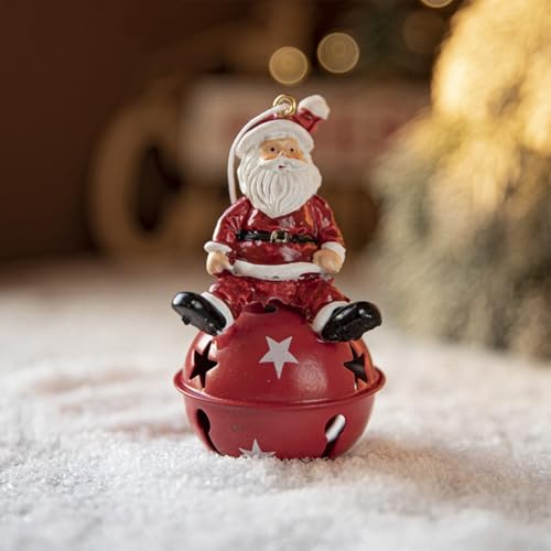 festlicher Schmuck, Aufwendig gestaltete Metallstatuen, Jingle Bell als Weihnachtsbaumdekoration, Festliche Dekoration(Santa Claus L) von ZGHQHCDRH