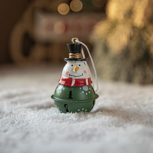 festlicher Schmuck, Aufwendig gestaltete Metallstatuen, Jingle Bell als Weihnachtsbaumdekoration, Festliche Dekoration(Snowman S) von ZGHQHCDRH