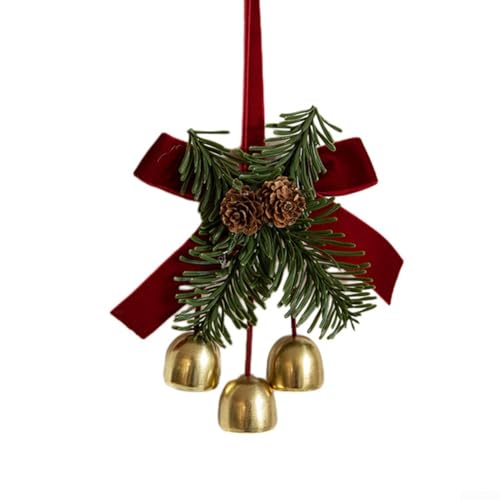 festlicher Schmuck, Bunte Weihnachtsglockendekorationen mit Schleifen und Tannenzapfen for eine fröhliche Atmosphäre(Three Bells) von ZGHQHCDRH