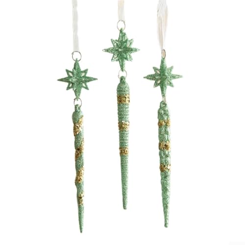festlicher Schmuck, Einfach aufzuhängende grüne Ornamente schmücken Ihr Zuhause for die Weihnachtszeit(Icicle 3PCS) von ZGHQHCDRH
