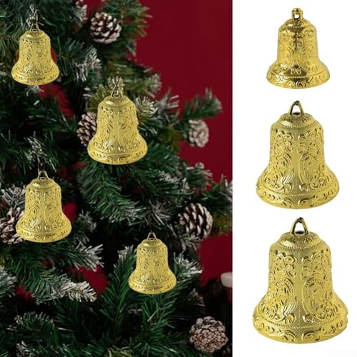 festlicher Schmuck, Weihnachtsbaumglocke, Partydekoration, Loch for Aufhängen, einzigartiges Texturdesign, weihnachtliche Atmosphäre, leicht, mehrere Größen, Kunststoffmaterial(10cm) von ZGHQHCDRH