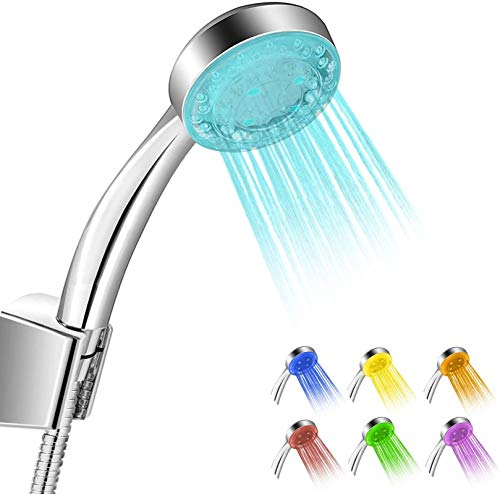 Rainbow Bather LED Nozzle Shower Nozzle Luminous Shower Head - Bathroom Shower Heads 7 Color Changing LED Handheld Shower Head for Fun, Chrome, Universal Fitting von ZGHYBD