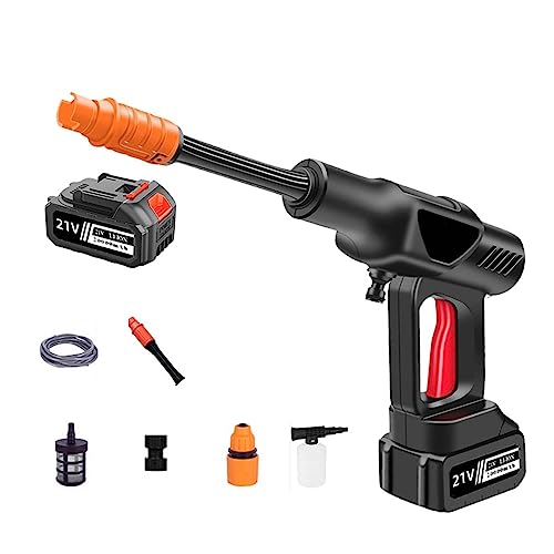 100BAR 30000mAh Drahtlose Hochdruck Elektrische Auto Waschmaschine Pistole Multifunktions Düse Protable Reiniger Schaum Auto Waschen Garten Spray Leistungsstark Einfach(Type B Black) von ZGJIAJU