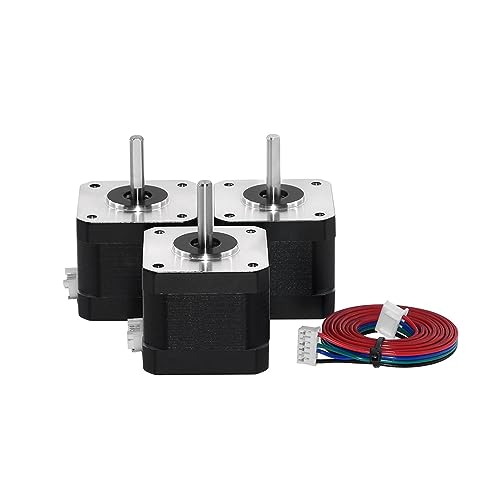 3Pcs Nema17 Schrittmotor 17HS4401S 1,5 EINE Nema 17 42BYGH 17HS4401 4-Leiter For 3D Drucker XYZ CNC Graveur(With XH2.54) von ZGJIAJU