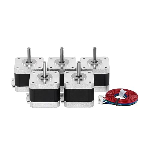 5 Stück Nema17 Schrittmotor 17HS4401 1,8 ° 0,42 Nm 1,5 A 42BYGH 4-Leiter For 3D-Drucker CNC-Fräsmaschine Lasergravierer(17HS4401-XH2.54) von ZGJIAJU