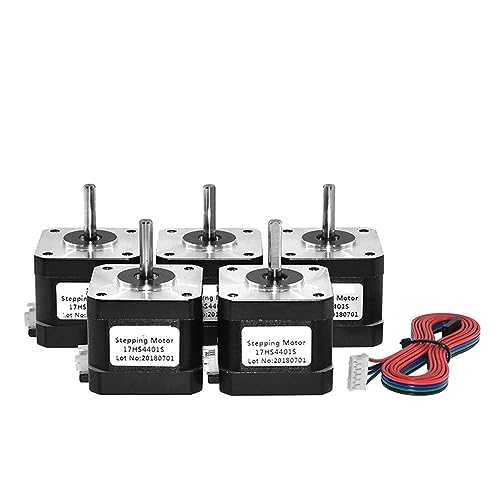 5 Stück Nema17 Schrittmotor 17HS4401 1,8 ° 0,42 Nm 1,5 A 42BYGH 4-Leiter For 3D-Drucker CNC-Fräsmaschine Lasergravierer(17HS4401S-Dupont) von ZGJIAJU