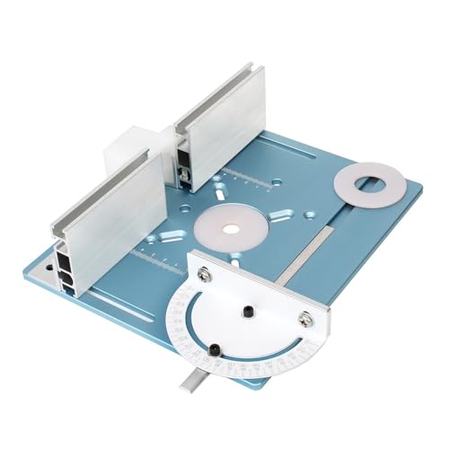 Aluminium-Frästisch-Einlegeplatte, Holzbearbeitungsbänke, Tischkreissäge, Fräsen, Flip-Platte, Multifunktionale Trimmer-Graviermaschine Präzise Einfach(BLUE) von ZGJIAJU