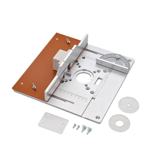 Aluminium Router Tisch Einsatz Platte Elektrische Holz Fräsen Flip Board Mit Gehrung Gauge Guide Set Tisch Kreissäge Werkbank Präzise Einfach(B set) von ZGJIAJU