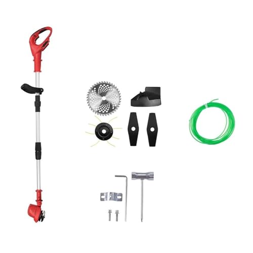 Bürstenloser Elektrischer Rasenmäher, 36000 U/min, Kabelloser Rasentrimmer, Faltbar, Verstellbarer Gartenschneider for 18-V-Batterie Effizienter Baumschnitt(Without Battery) von ZGJIAJU