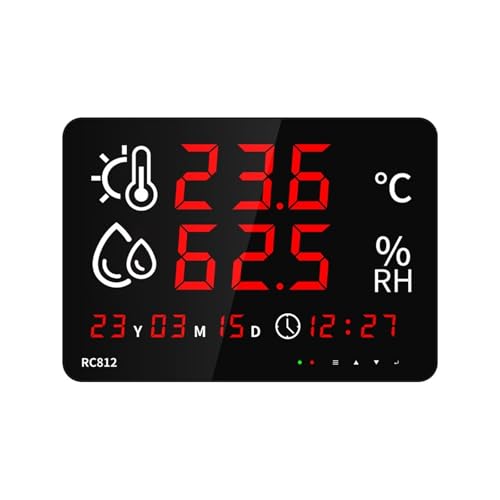 Digitalthermometer, Multifunktionales Home-Office-Elektronik-Temperatur- Und Feuchtigkeitsanzeigegerät, LED-Uhr, Elektronischer Schreibtisch Genaue Messung Digitalthermometer, Multifunktionales Home-Office-Elektronik-Temperatur- Und Feuchtigkeitsanzeigegerät, LED-Uhr, Elektronischer Schreibtisch Genaue Messung von ZGJIAJU