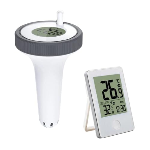 Drahtloses Digitales Poolthermometer, IPX8, Wasserdichtes Schwimmbadthermometer Mit Außen-/Innentemperaturanzeige, Leicht Ablesbar Genaue Messung Drahtloses Digitales Poolthermometer, IPX8, Wasserdichtes Schwimmbadthermometer Mit Außen-/Innentemperaturanzeige, Leicht Ablesbar Genaue Messung von ZGJIAJU