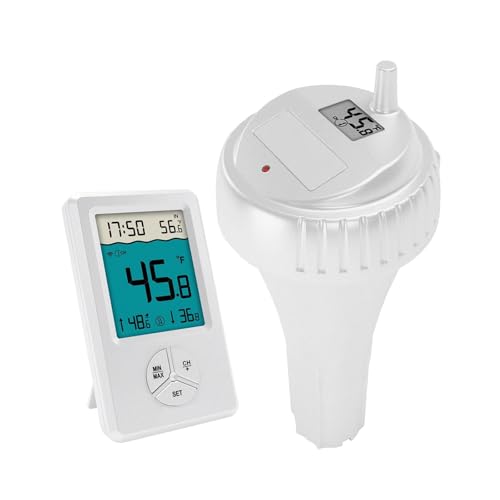 Drahtloses Digitales Poolthermometer Mit Innentemperatur-Monitor, Schwimmbadthermometer For Schwimmbecken, Badewanne, Genaue Messung von ZGJIAJU