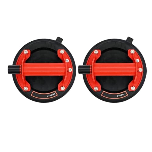 Fliesenvibrationsgerät 2 PCS Vakuum Saugnapf 8 Zoll Tragfähigkeit Schwere Starke Saug Puller For Fliesen Glas Boden Hebe Werkzeuge(Type 1 Red 2 PCS) von ZGJIAJU