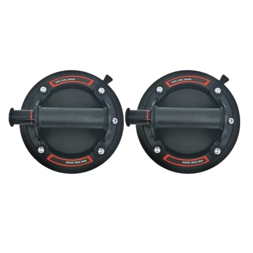 Fliesenvibrationsgerät 2 PCS Vakuum Saugnapf 8 Zoll Tragfähigkeit Schwere Starke Saug Puller For Fliesen Glas Boden Hebe Werkzeuge(Type 2 Black 2 PCS) von ZGJIAJU