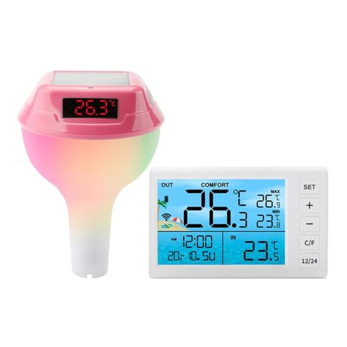 Intelligentes Solarbetriebenes Poolthermometer Mit Digitaler LED-Anzeige Genaue Messung(Pink digital display) von ZGJIAJU
