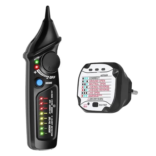 Kit Zur Überprüfung Der Schaltkreissicherheit, Spannungsprüfer Und Steckdosentester, Prüfung Der Durchgangsprüfung Des Neutralleiters, Prüfung Des Stromführenden Kabels(Safety Checkup Kits) von ZGJIAJU