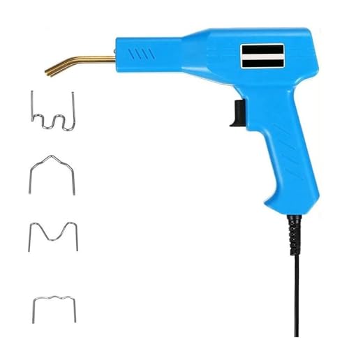 Kunststoff-Heftklammern, Blaue Schweißpistole, Thermohefter, PVC-Reparaturmaschine, Kunststofflöten, Auto-Stoßstangen-Reparaturwerkzeug Leicht Leistungsstark(With 200 welding nails) von ZGJIAJU