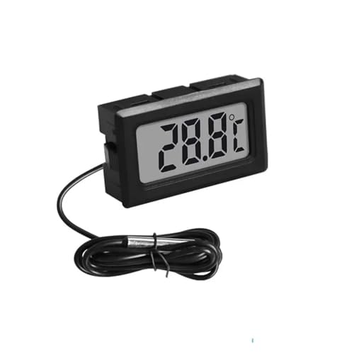 Mini-Digital-LCD-Thermometer Mit Sonde. Geeignet For Den Einsatz Im Innenbereich, Praktischer Temperatursensor. Geeignet For Aquarien, Schwimmbecken Und Haushaltskühlschränke Genaue Messung(Black) von ZGJIAJU