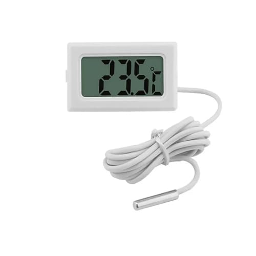 Mini-Digital-LCD-Thermometer Mit Sonde. Geeignet For Den Einsatz Im Innenbereich, Praktischer Temperatursensor. Geeignet For Aquarien, Schwimmbecken Und Haushaltskühlschränke Genaue Messung(White) von ZGJIAJU