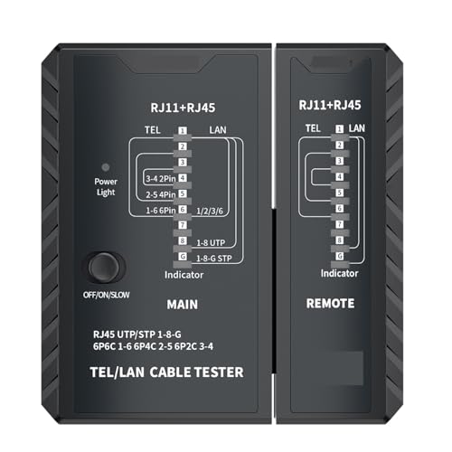 Netzwerkkabeltester, Kabel-Telefondraht-Tester-Tool, Netzwerktool, Ethernet-Reparatur(Black) von ZGJIAJU