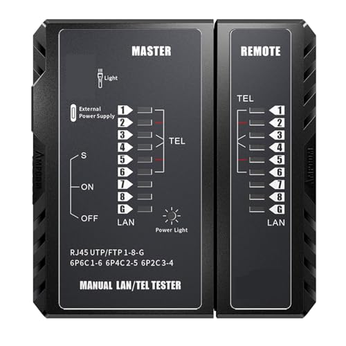 Netzwerkkabeltester, LAN-Telefonkabeltester, Netzwerkwerkzeug, Ethernet-Reparatur(Black) von ZGJIAJU
