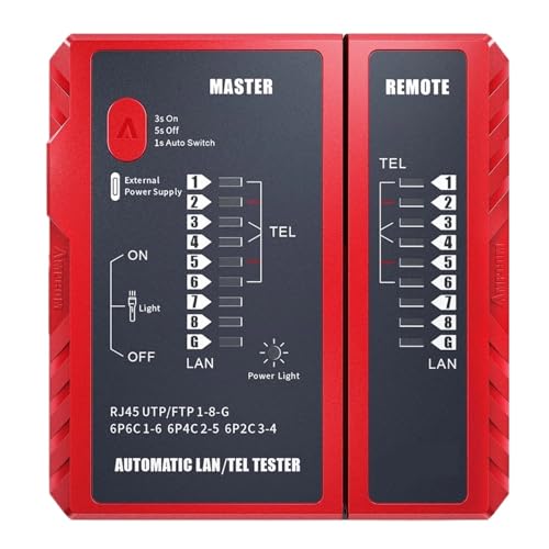 Netzwerkkabeltester Leitungstester Werkzeug Netzwerkwerkzeuge Kabelreparatur(Red) von ZGJIAJU