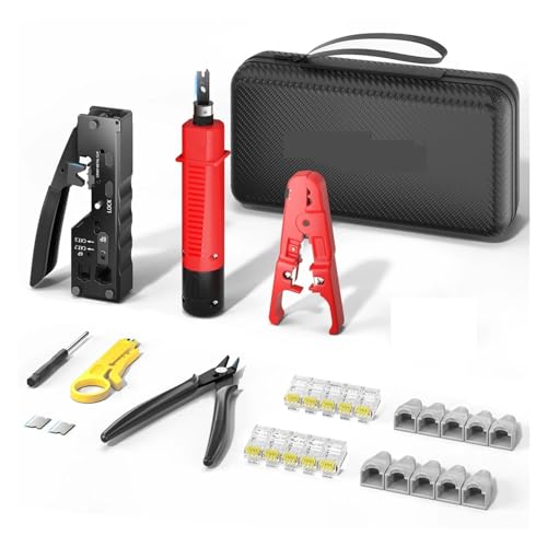 Pass Through Crimping Network Tool Kit For Mit Netzwerk-Crimper/Punch Down Tool/TEL/LAN-Kabeltester(718 318B Set) von ZGJIAJU
