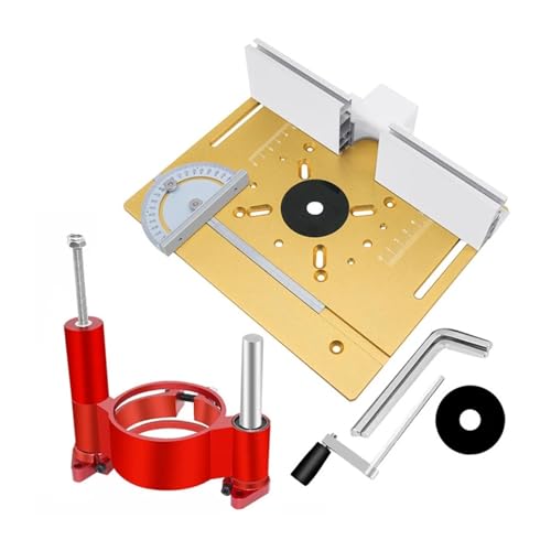 Präzisions-Router-Hebesystem Und Frästisch-Einlegeplatte – Holz-Oberfräsen-Hebebasis For Werkbänke, Heimwerker-Werkzeug Präzise Einfach(GoldRed) von ZGJIAJU