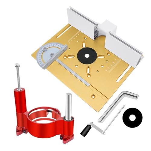 Präzisions-Router-Hebesystem Und Frästisch-Einlegeplatte – Holz-Oberfräsen-Hebebasis For Werkbänke, Heimwerker-Werkzeug Präzise Einfach(GoldRed) von ZGJIAJU