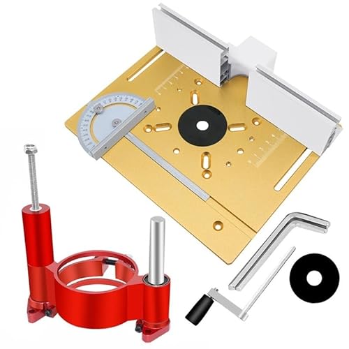 Präzisions-Router-Hebesystem Und Frästisch-Einlegeplatte – Holz-Oberfräsen-Hebebasis For Werkbänke, Heimwerker-Werkzeug Präzise Einfach(GoldRed) von ZGJIAJU