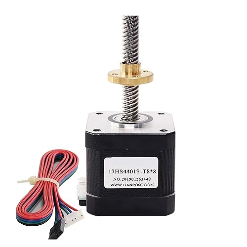 Schraubenstange L100-350MM Nema17 Schraubenschrittmotor 1,7A 40N.CM 17HS4401S-T8 Mit Kupfermutter Blei 2/4/8mm For 3D-medizinische Maschinen(17HS4401S-T8-300MM,Lead 8mm) von ZGJIAJU