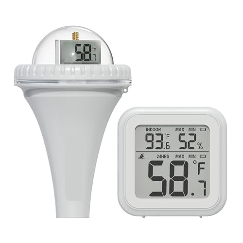 Schwimmendes Digitales 360-Grad-Thermometer For Pools, Solarbetrieben, For Den Außenbereich, Wasserdicht, LCD-Display, Spa-Thermometer Genaue Messung von ZGJIAJU