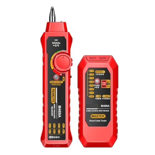 Smart Network Cable Tester Kabeltester Finder Line Tracer Receiver Netzwerkreparatur Elektrikerwerkzeuge(M469A red) von ZGJIAJU