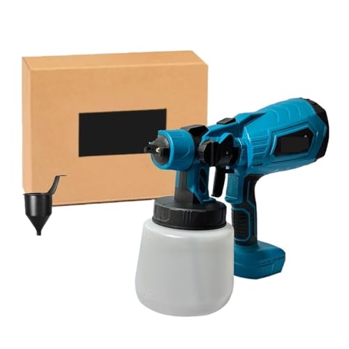 ZGJIAJU 1000ML Elektrische Spritzpistole Akku-Farbspritzgerät Auto Möbel Stahlbeschichtung Airbrush Kompatibel for 18V Batterie Für Zäune Schuppen Heimwerker Anstriche(Without Battery) von ZGJIAJU