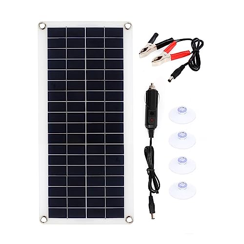 ZGJIAJU 300W Flexibles Solarpanel 12V Ladegerät Dual USB mit 10A-60A Controller Solarzellen Power Bank for Telefon Auto im Freien Sicher Effizient(1pcs solar Panel) von ZGJIAJU