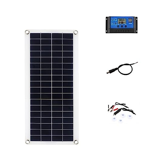 ZGJIAJU 300W Flexibles Solarpanel 12V Ladegerät Dual USB mit 10A-60A Controller Solarzellen Power Bank for Telefon Auto im Freien Sicher Effizient(50A Controller kit) von ZGJIAJU
