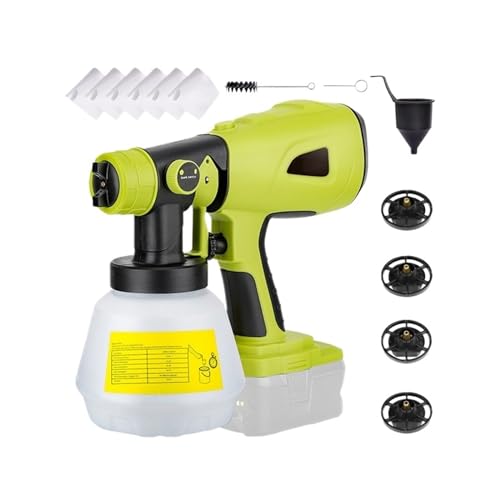 ZGJIAJU Akku-Farbspritzgerät, Ersatz for 20 V Max. Batterie, Tragbares Elektrisches Farbspritzgerät Mit 1000-ml-Behälter for Zuhause Für Zäune Schuppen Heimwerker Anstriche(Green) von ZGJIAJU