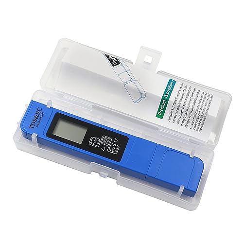 ZGJIAJU Wassertester 1 Set 3 In1 TDS EC Meter Temperatur Tester Stift Multifunktionale Digitale Wasser Qualität Tester for Wasser Reinheit Temp PPM Tester(Blue Box) von ZGJIAJU