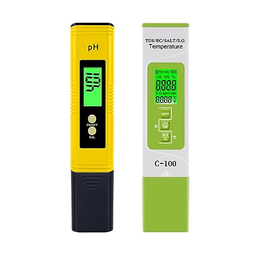 ZGJIAJU Wassertester 5 In 1 TDS/EC/Salzgehalt/SG/Temperatur Meter Tragbare Stift Typ PH Meter Aquarium Schwimmbad Wasser Qualität Tester(THE01100A) von ZGJIAJU