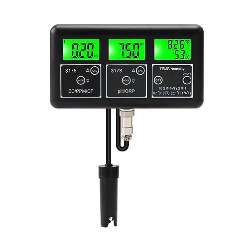 ZGJIAJU Wassertester 7 In 1 Multifunktions-Wasserqualitätsmonitor Digital PH/ORP/TDS/EC/CF/Теmp/Feuchtigkeitsmesser Mit for Aquariumschwimmen von ZGJIAJU