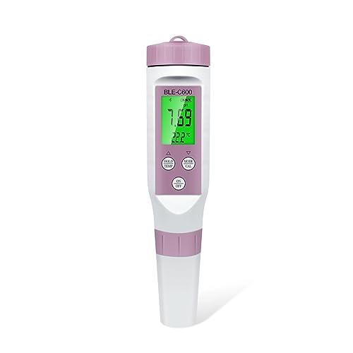 ZGJIAJU Wassertester Blue Tooth Digital 7 In 1 PH Meter PH/TDS/EC/ORP/Salzgehalt/SG/Temp Meter Wasser Qualität Monitor Tester Trinkwasser Aquarien(Bluetooth ph Meter) von ZGJIAJU