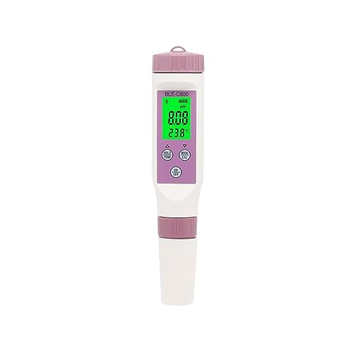 ZGJIAJU Wassertester Bluetooth 7-in-1-Multifunktions-PH-TDS-EC-ORP-Salzgehalt-SG-Temp-Messgerät Stifttyp IP67 ATC for Hydrokultur, Aquarium(Bluetooth) von ZGJIAJU