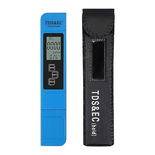 ZGJIAJU Wassertester Digital PH/TDS/EC Meter Tester Thermometer Stift Wasser Reinheit PPM Filter Hydrokultur for Aquarium Pool Wasser Monitor(Ec Meter Blue) von ZGJIAJU