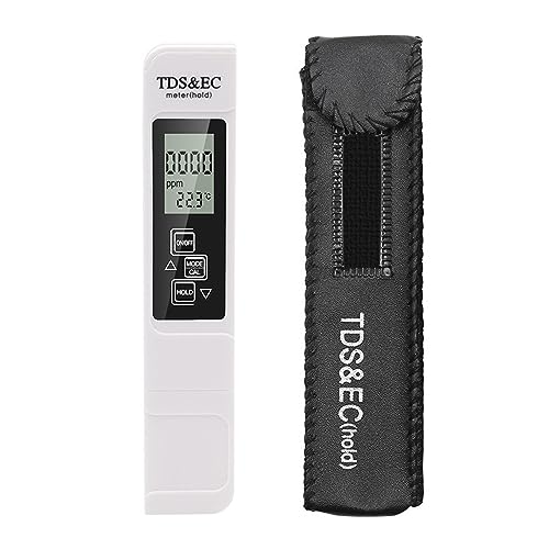 ZGJIAJU Wassertester Digitaler Wasserqualitätstester TDS EC-Messbereich 0-9990 Multifunktionaler Wasserreinheitstemperaturmesser Temp PPM Tester(White) von ZGJIAJU