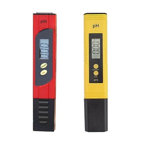 ZGJIAJU Wassertester PH-Meter 0,01 Hohe Präzision for Wasserqualitätstester Mit 0–14 Messbereich, Geeignet for Aquarien, Schwimmbäder(Red and Yellow) von ZGJIAJU