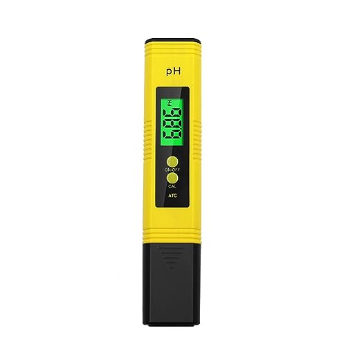 ZGJIAJU Wassertester PH-Meter 0,01 Hohe Präzision for Wasserqualitätstester Mit 0–14 Messbereich, Geeignet for Aquarien, Schwimmbäder(Yellow Color Screen) von ZGJIAJU